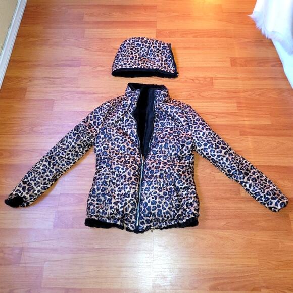 NEW Leopard Reversible Jacket, Size Small Faux Fur Jacket Black - Picture 6 of 9